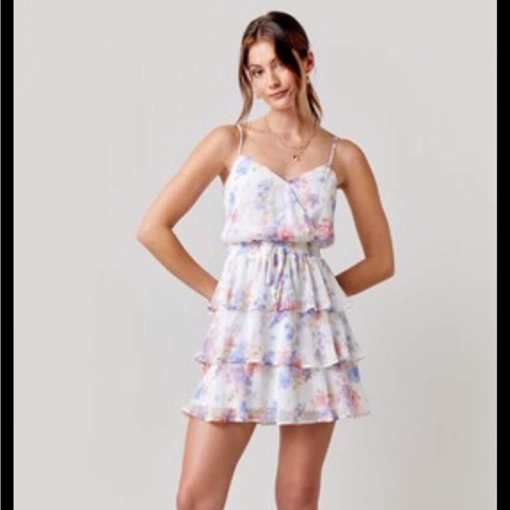 Jordana Tiered Surplice Floral Ruffled Sundress from Francesca’s